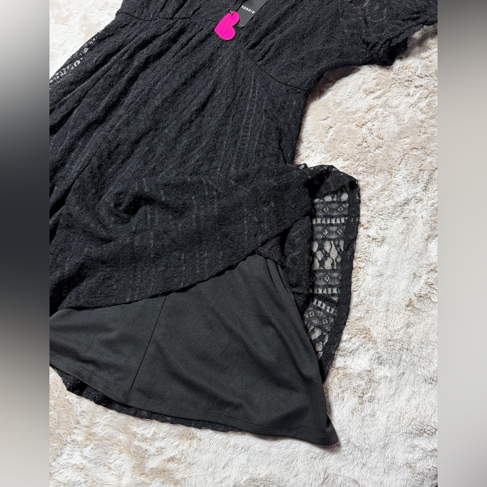 NWT Betsy Johnson Black Lace Skater Dress with Bow Detail 14/16 - Picture 2 of 13